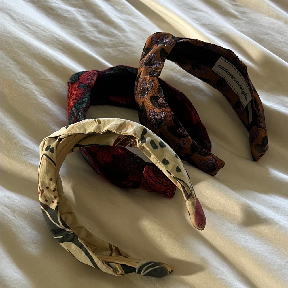 Autumn Adeigbo Multi-Color Floral & Leopard Print Twist Headbands - Set of 3